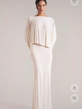 Oh Polly Cream Boatneck Maxi Dress